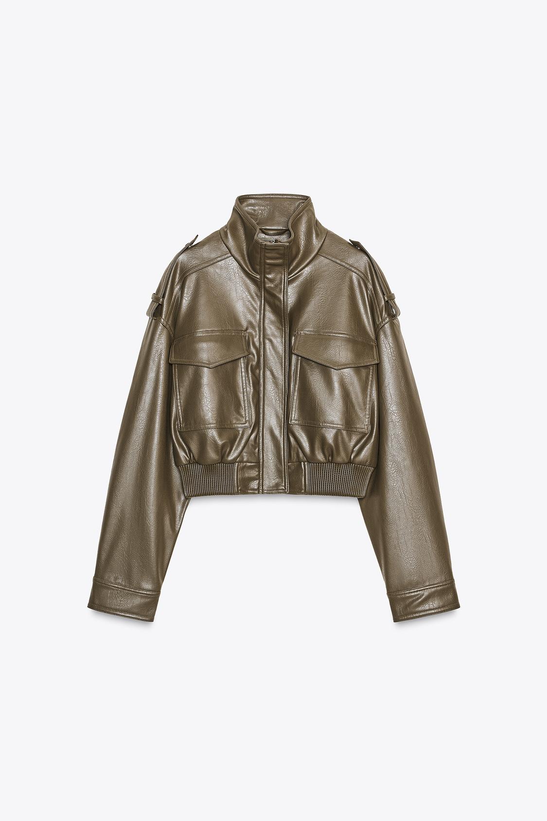 Rhea | Cropped Leather-Look Jacket