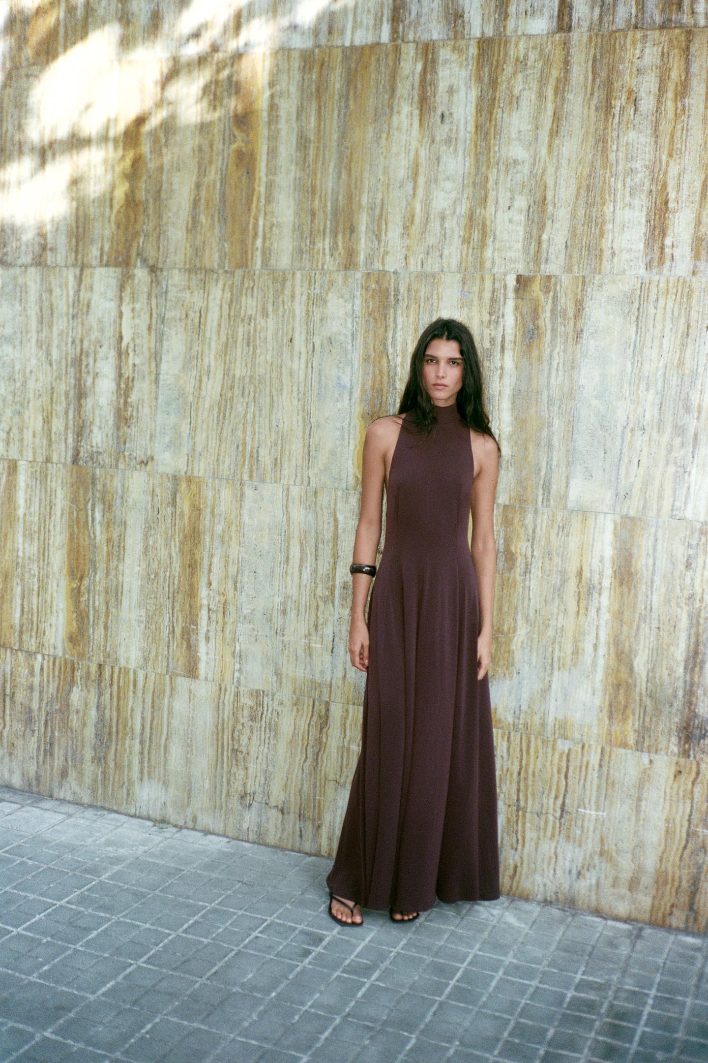 Backless Satin Maxi Dress