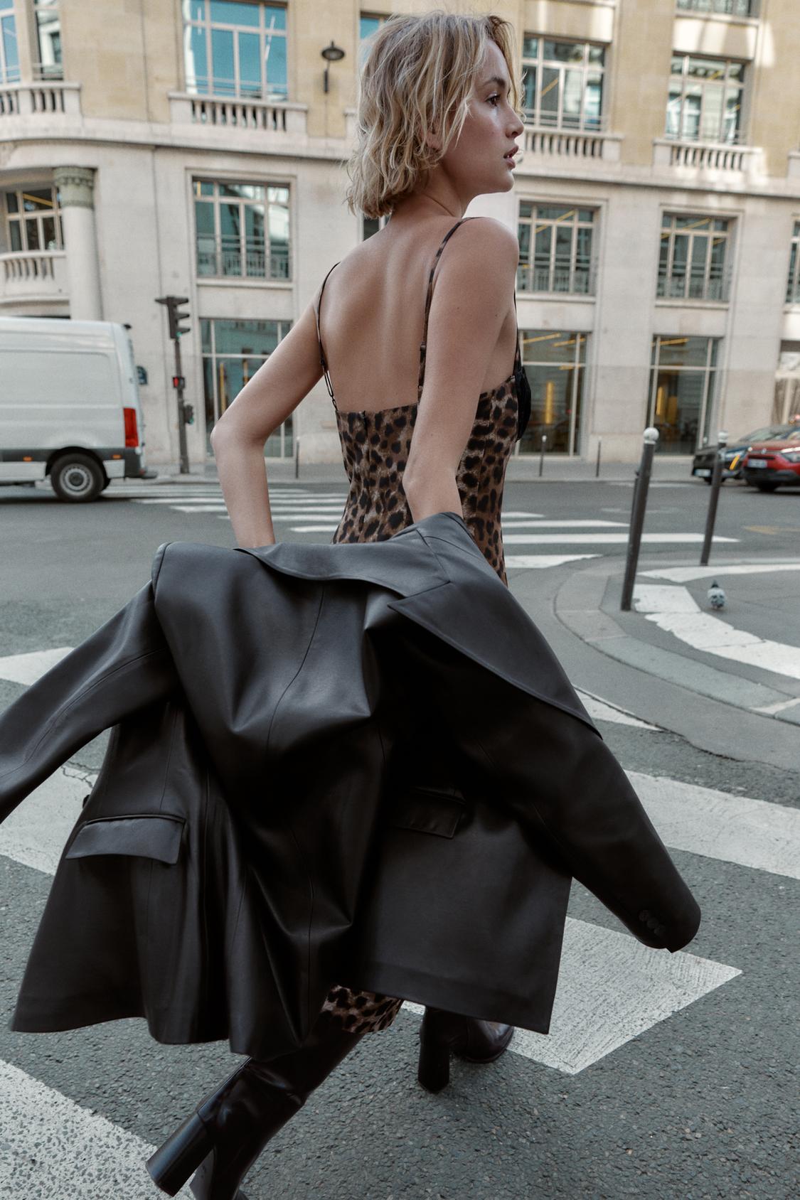 Liora | Midi Dress with Animal Print & Lace