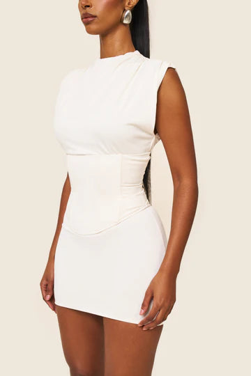 Renée | High-Neck Corset Mini Dress
