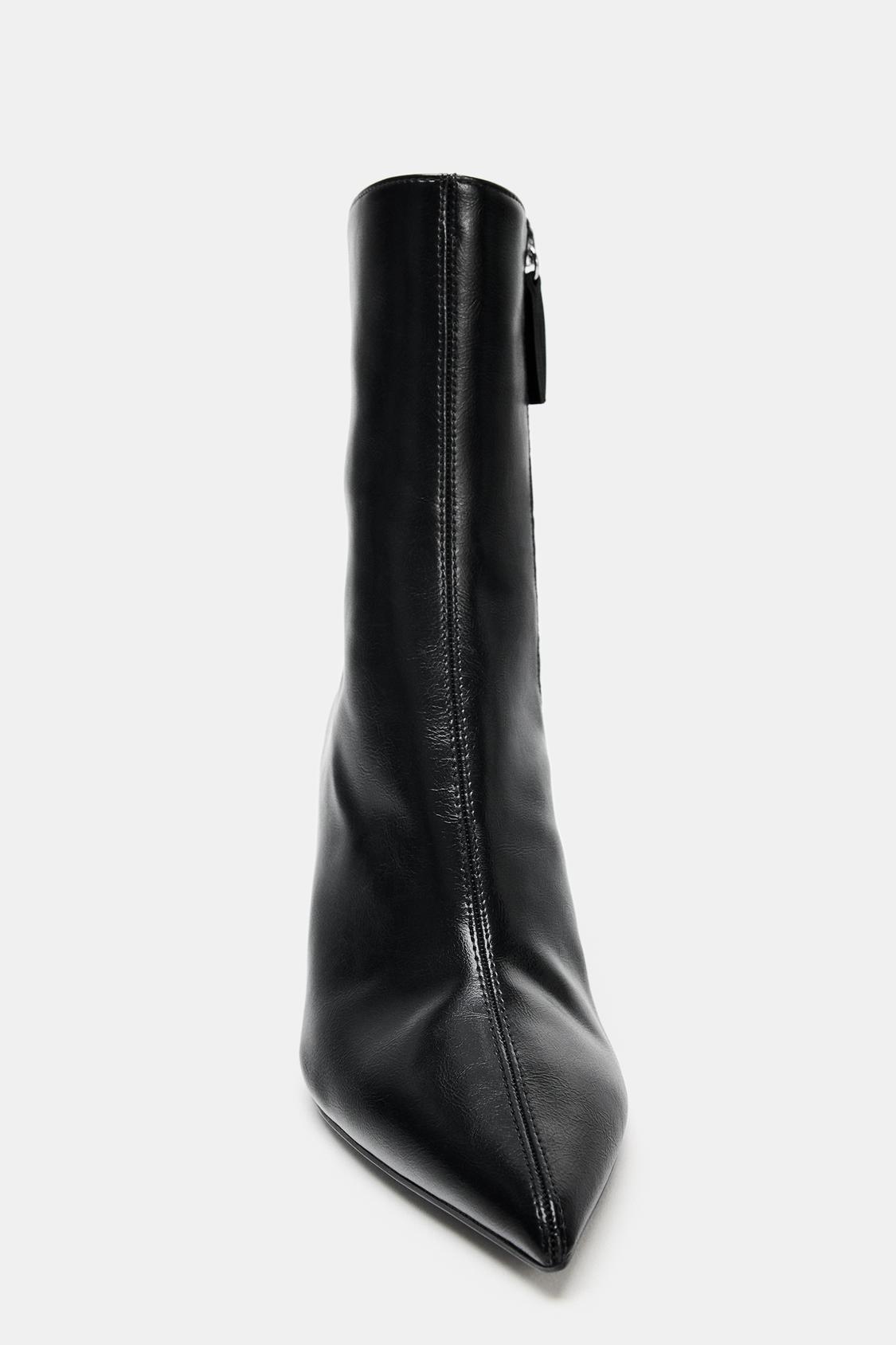 Elara Crackle Heeled Ankle Boots