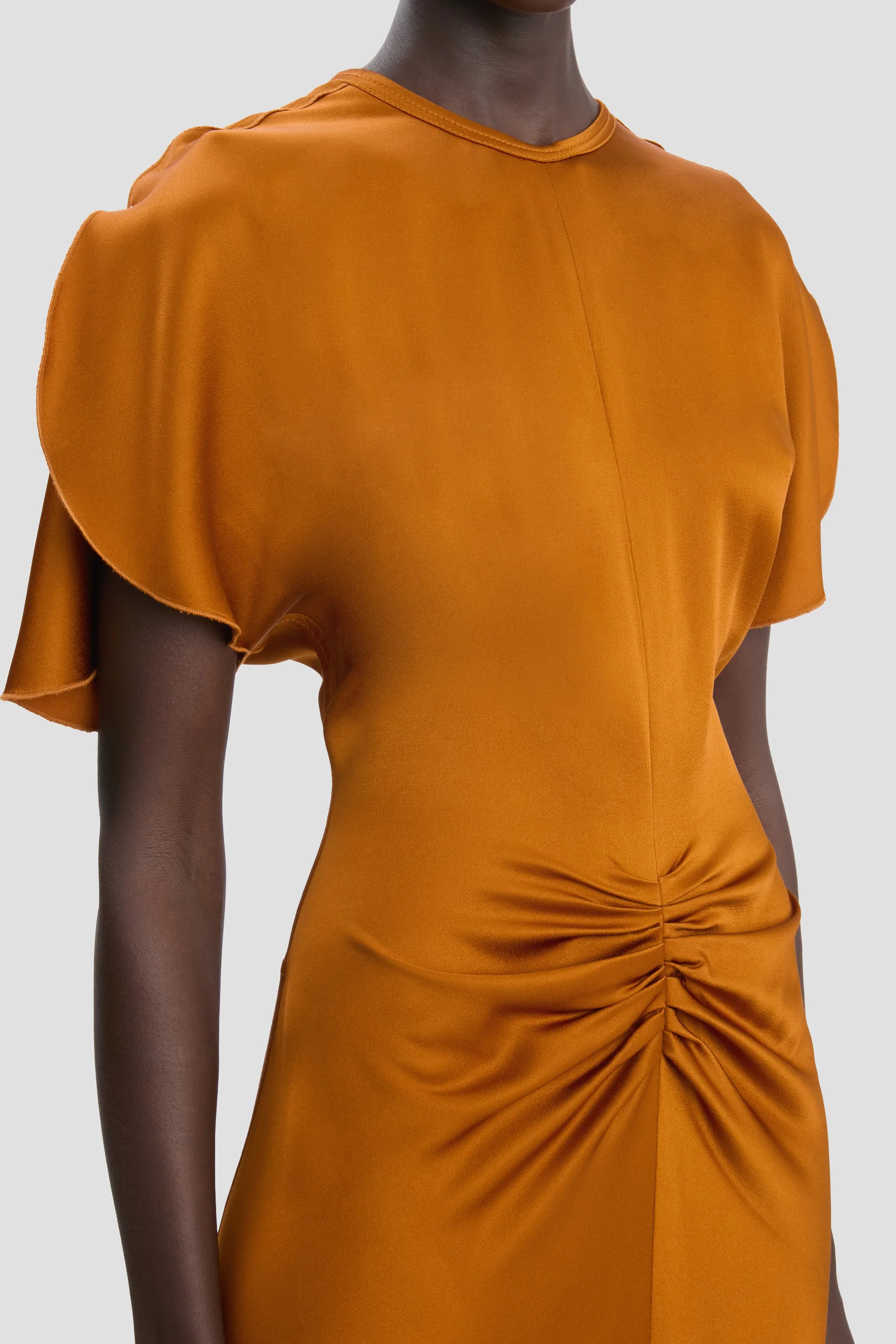 Isabella | Pleated Crepe-Back Satin Gown