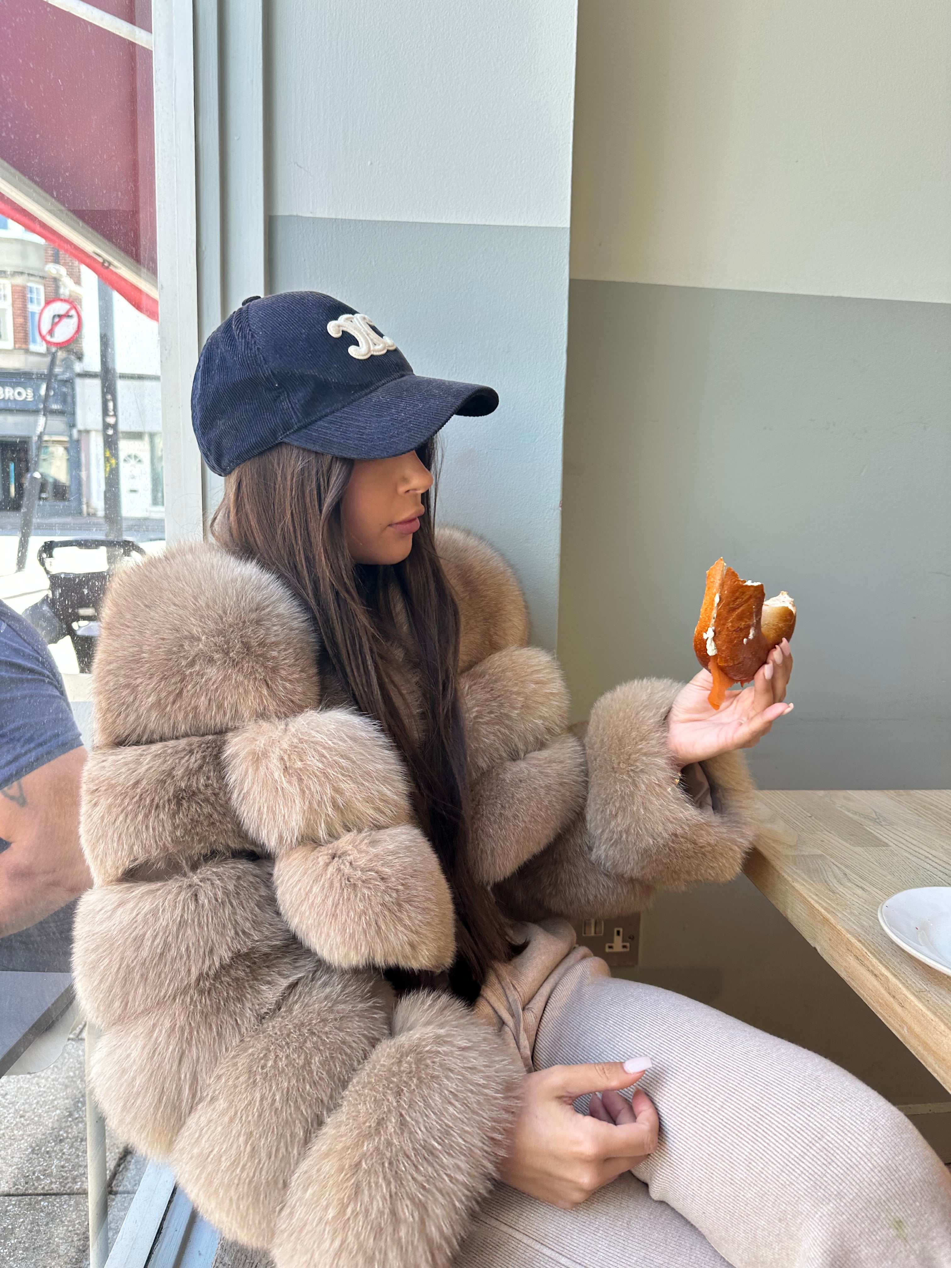 Montana Cropped Fox Fur Coat - Caramel