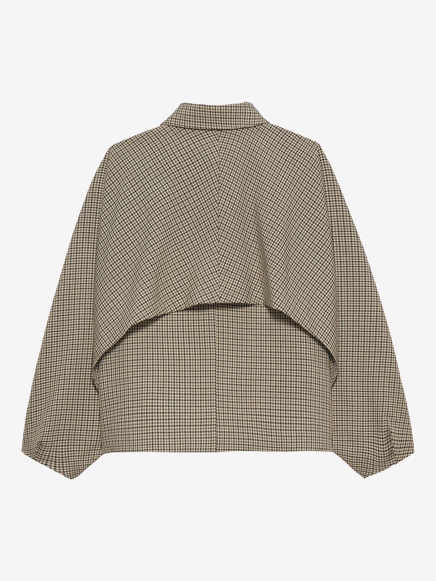 Check cape jacket