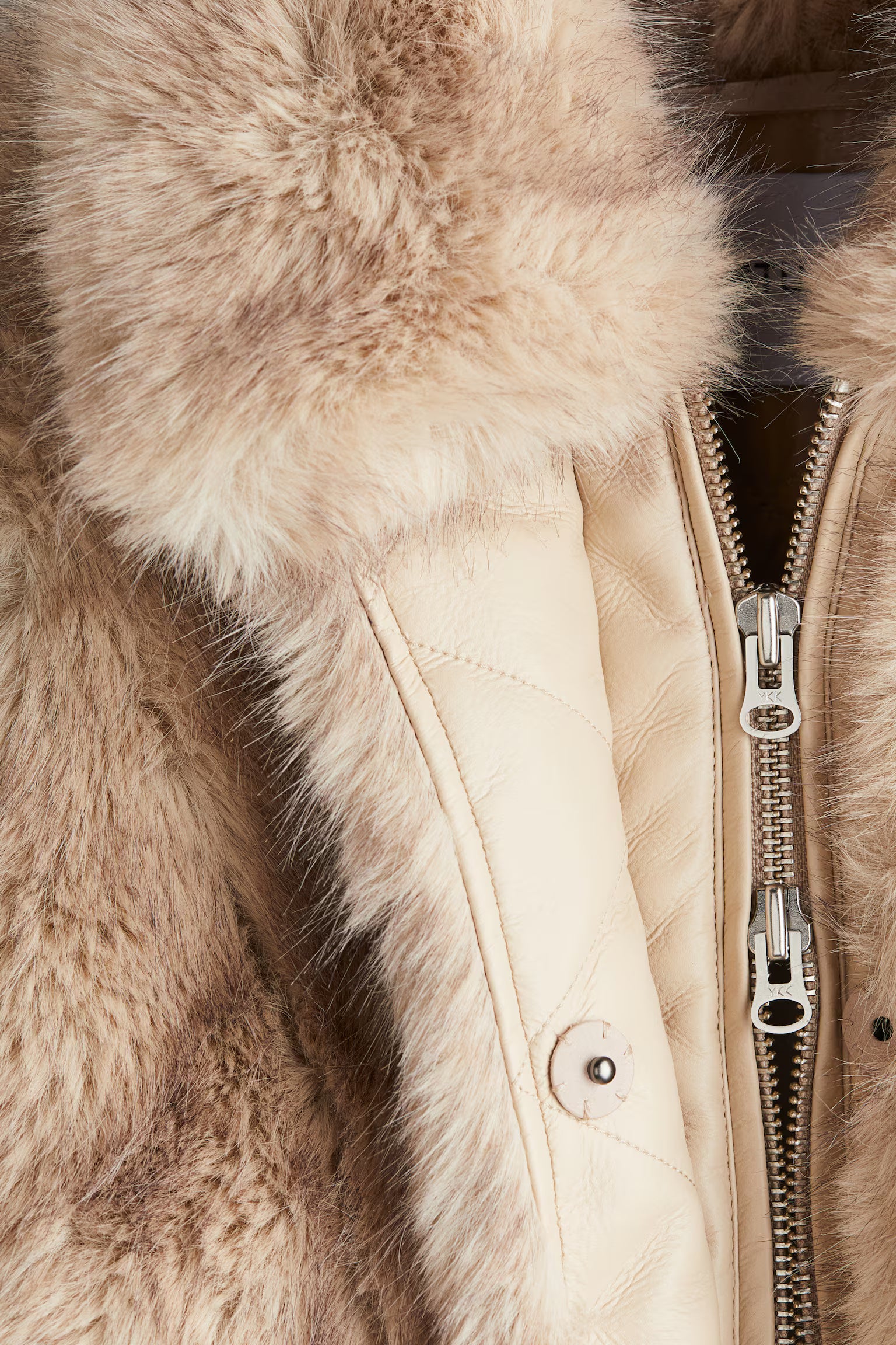 Steff Faux Fur Jacket - Beige