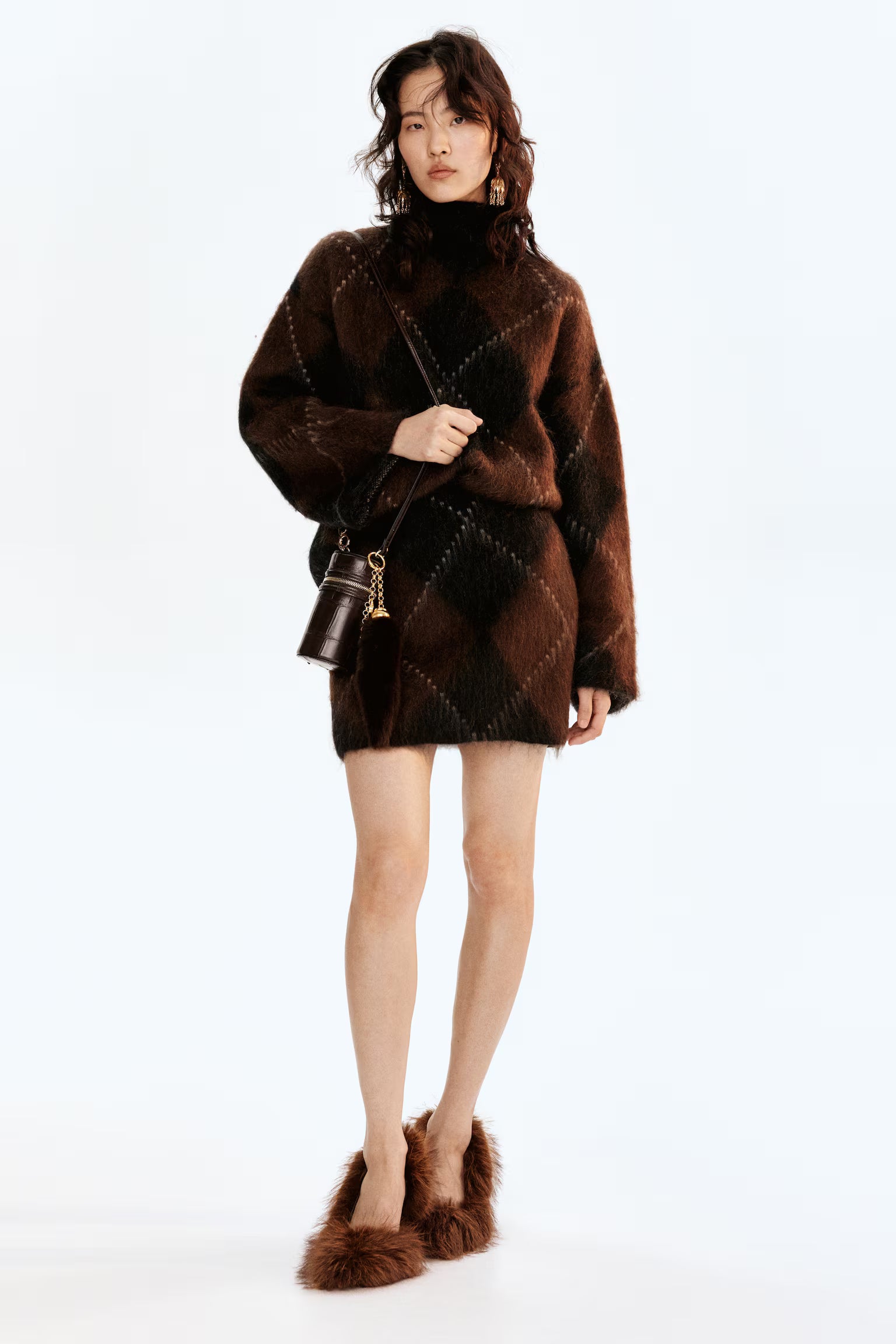 Mini skirt in a mohair blend