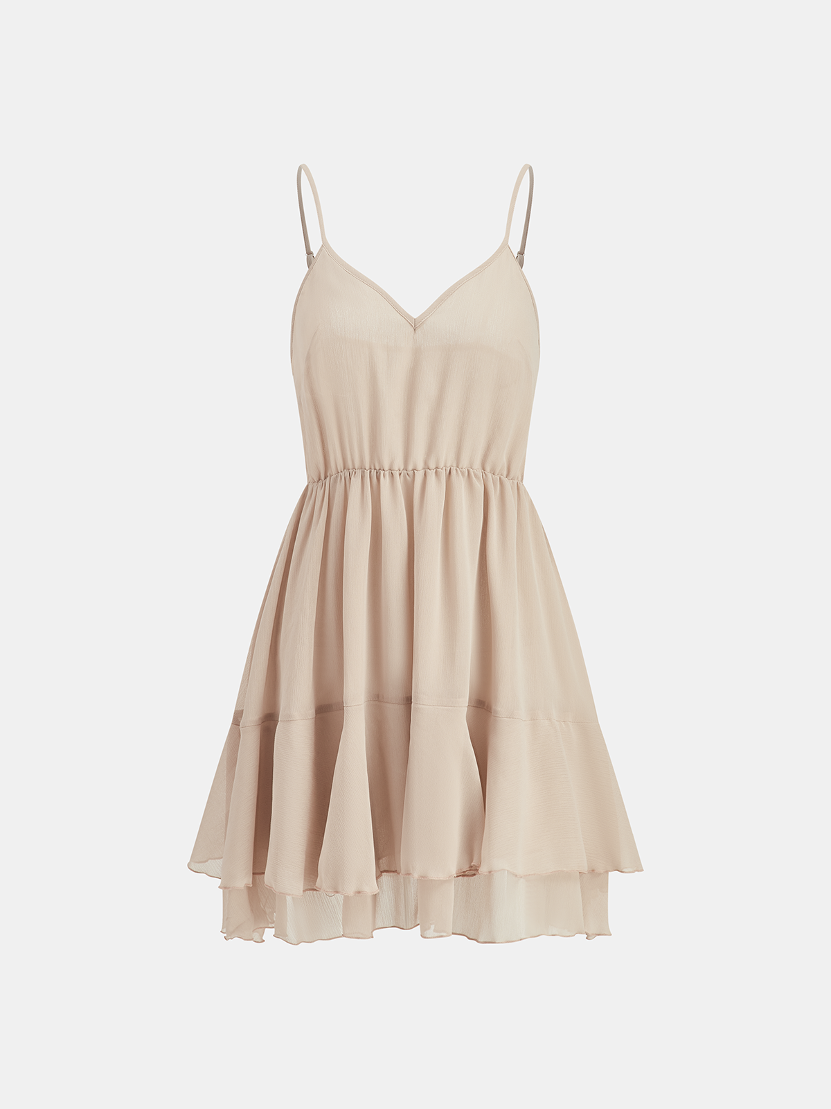 Tiered Ruffle | Chiffon Mini Dress Set with Liner