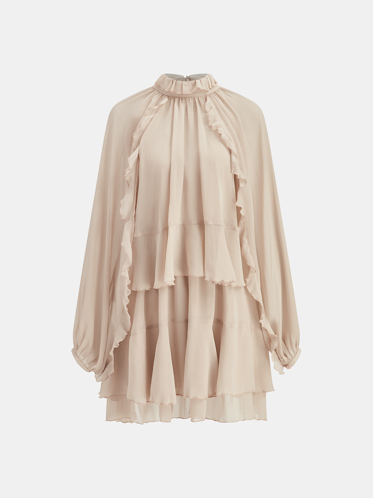 Tiered Ruffle | Chiffon Mini Dress Set with Liner