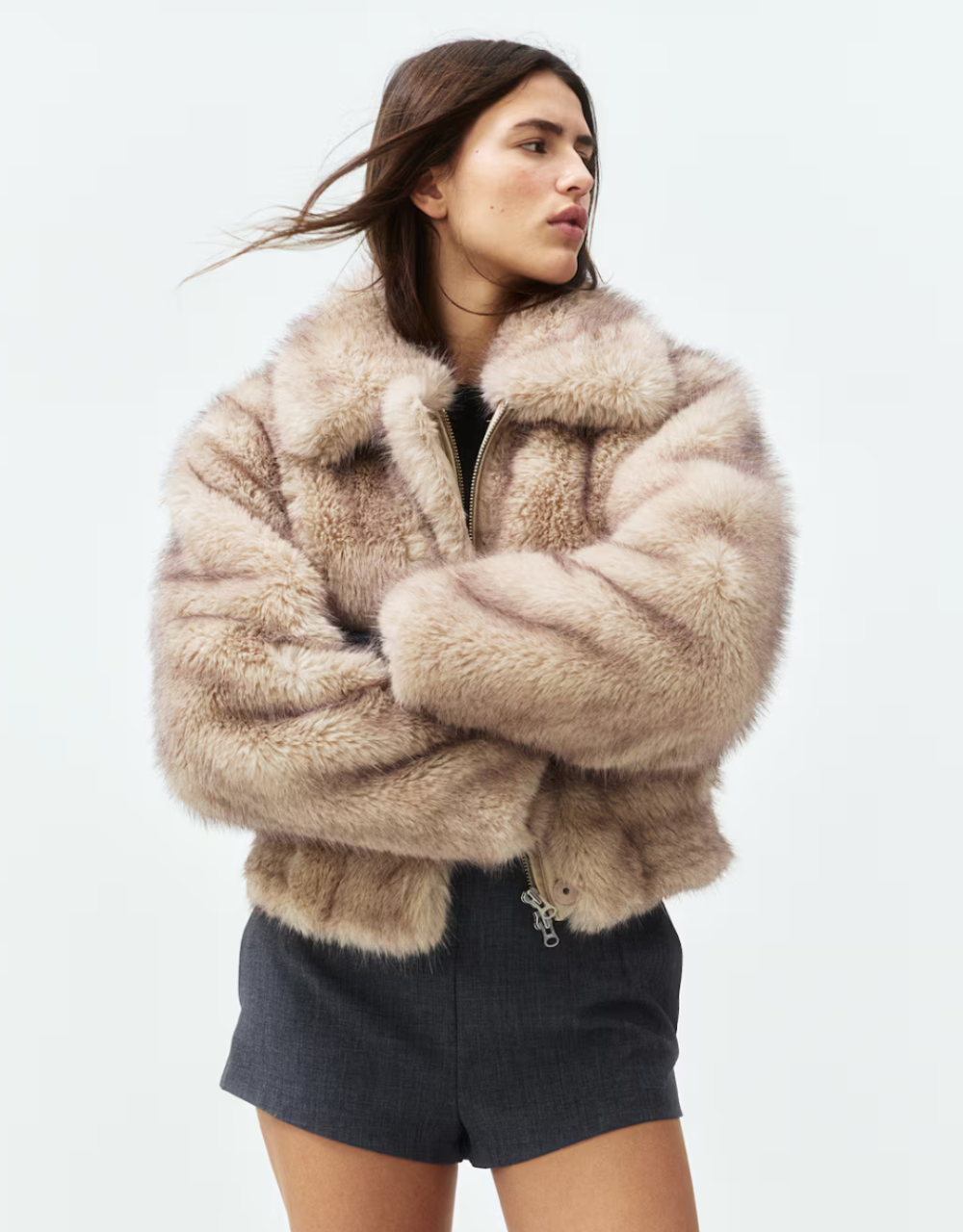 Steff Faux Fur Jacket - Beige