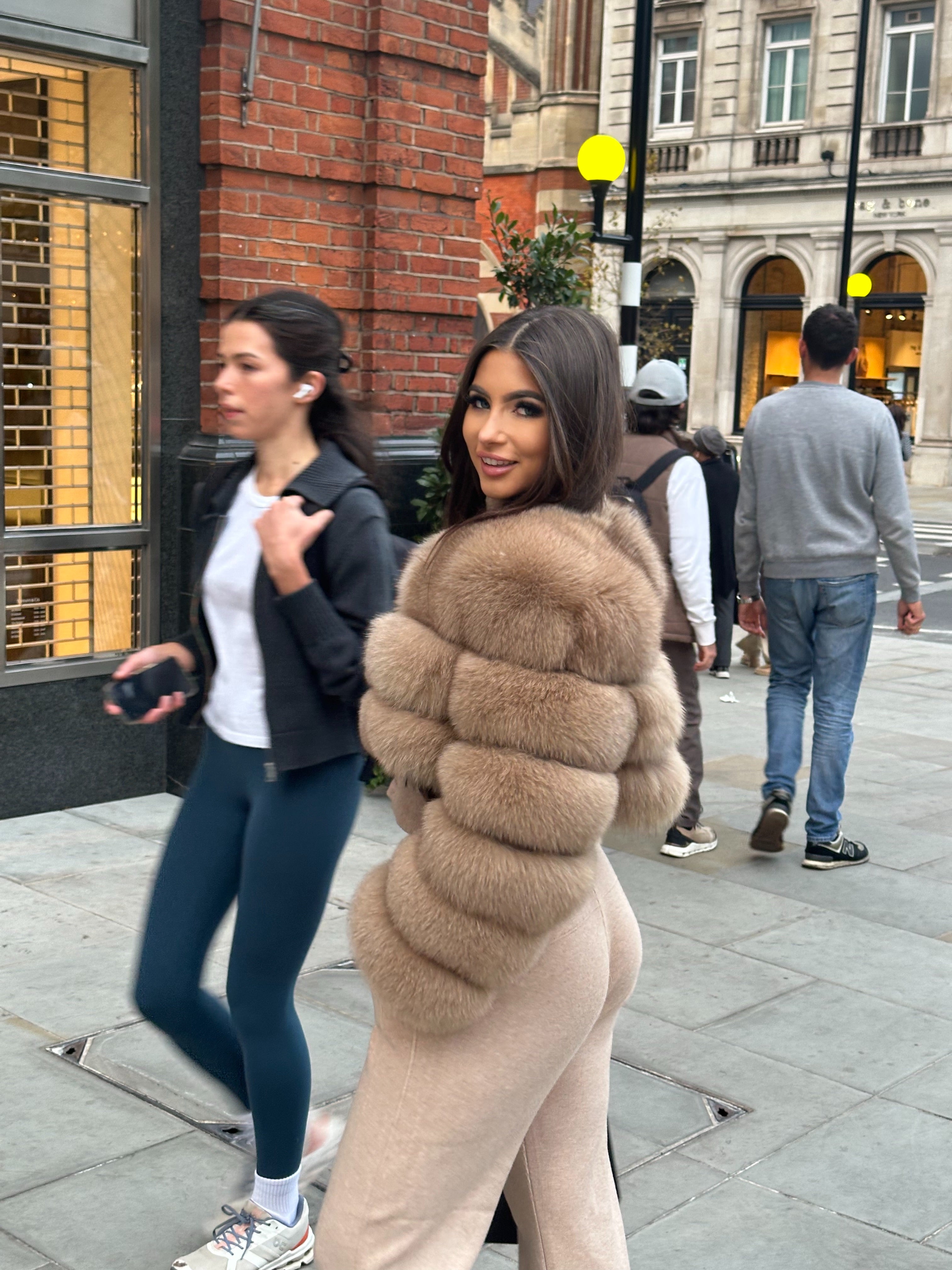 Montana Cropped Fox Fur Coat - Caramel