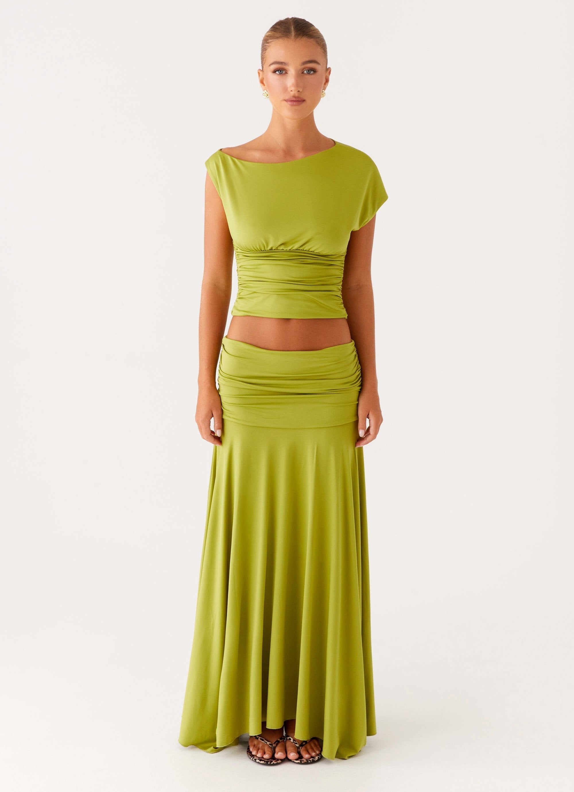 Liana | Ruched Maxi Skirt