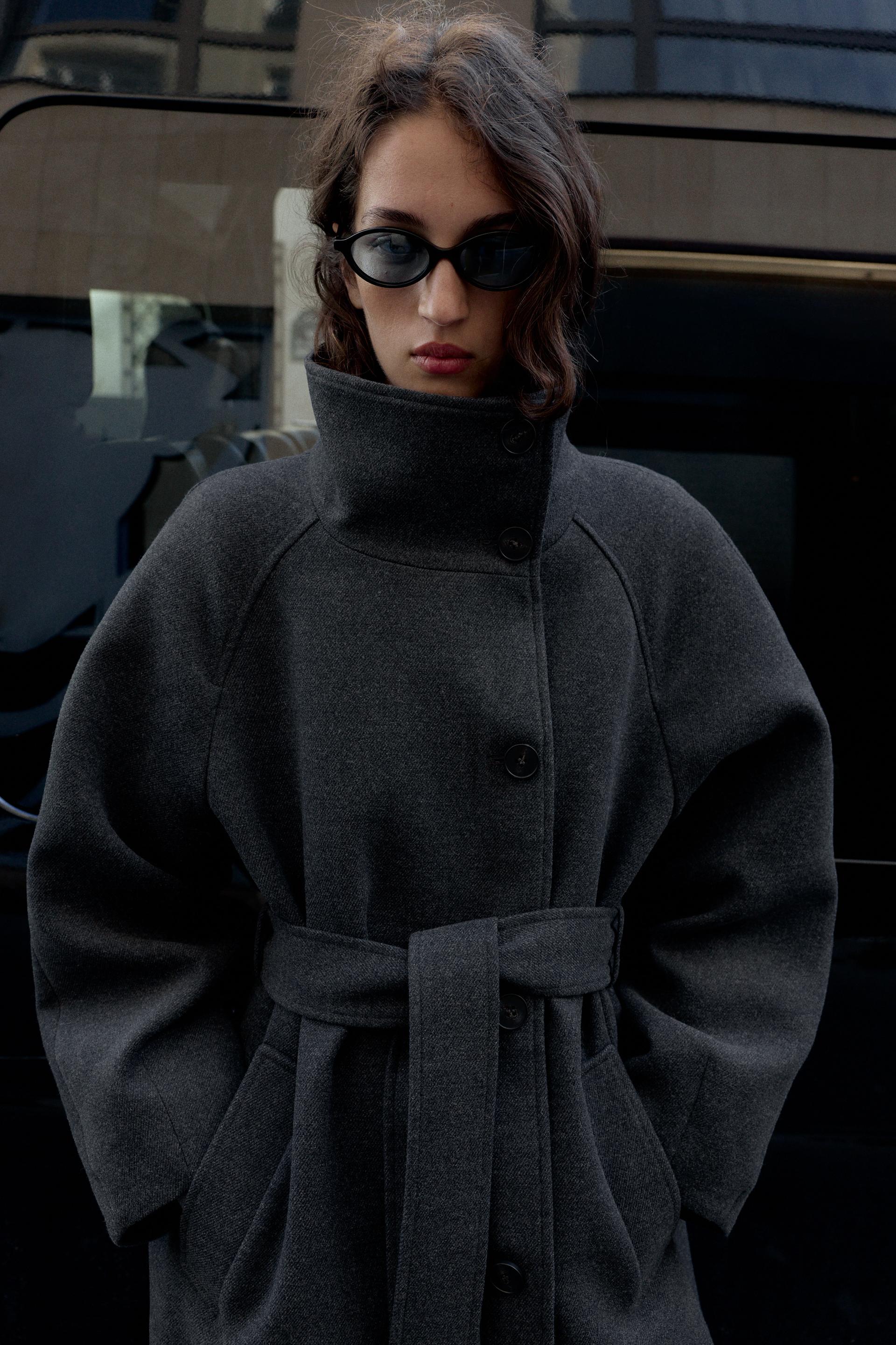 Elise | Soft Belted High-Collar Coat