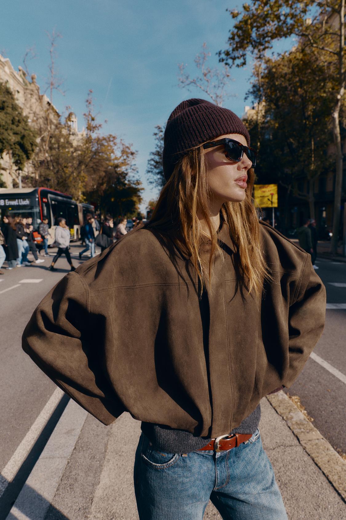 Rhéa | Suede-Effect Bomber Jacket