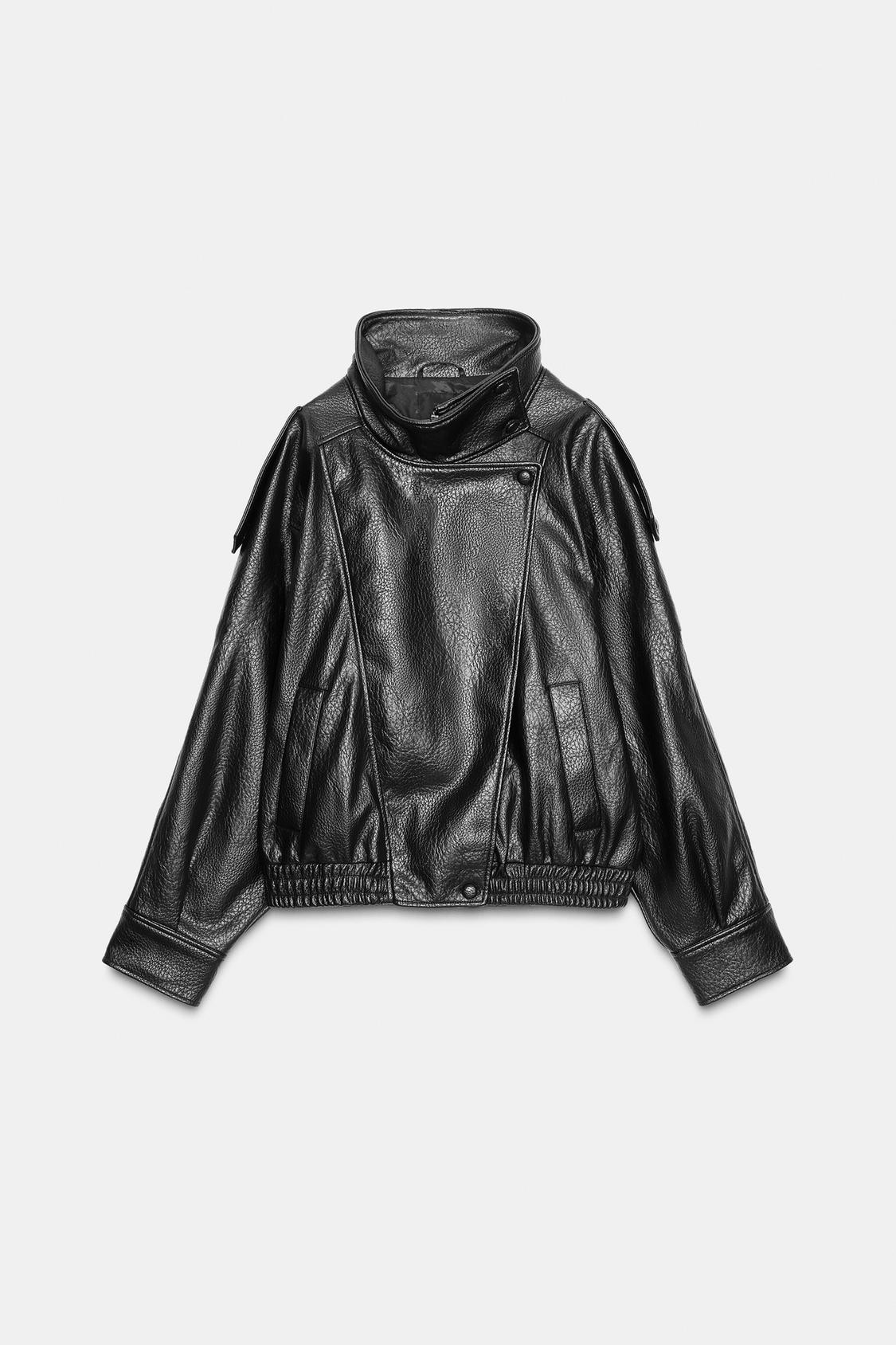 Noir | Faux Leather Biker Jacket