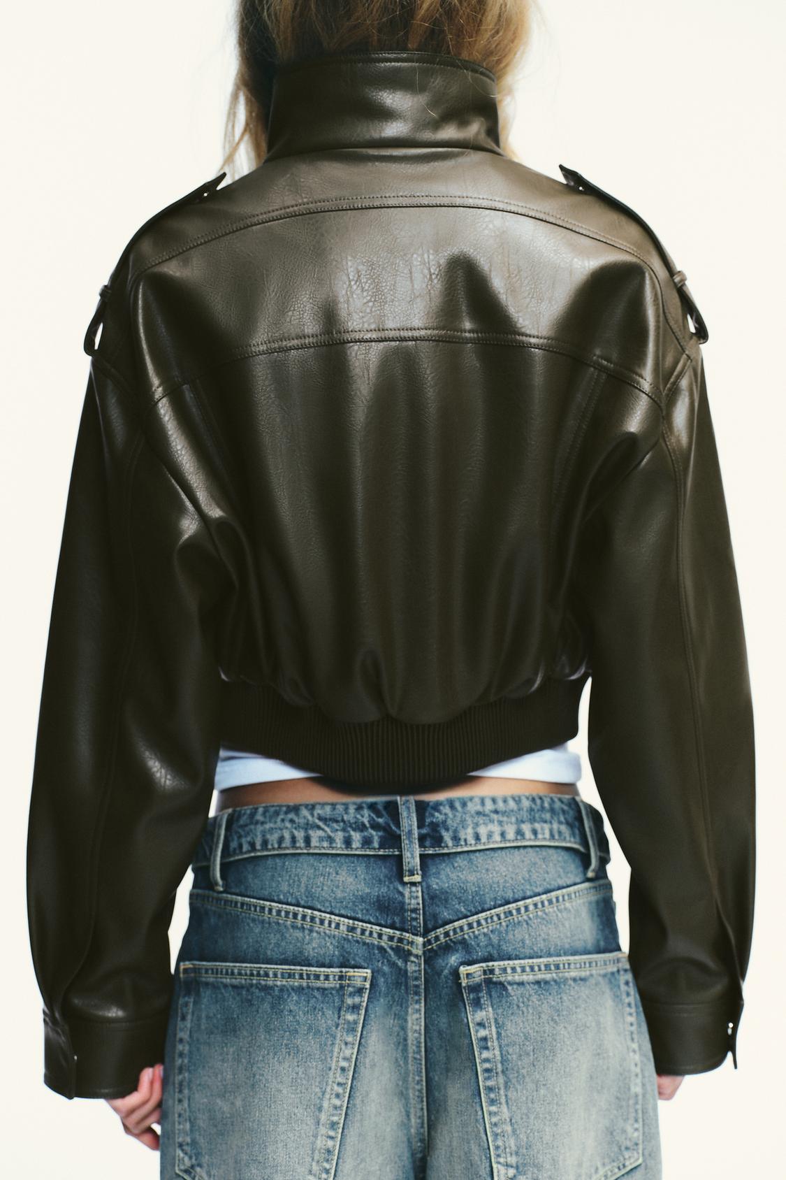 Rhea | Cropped Leather-Look Jacket