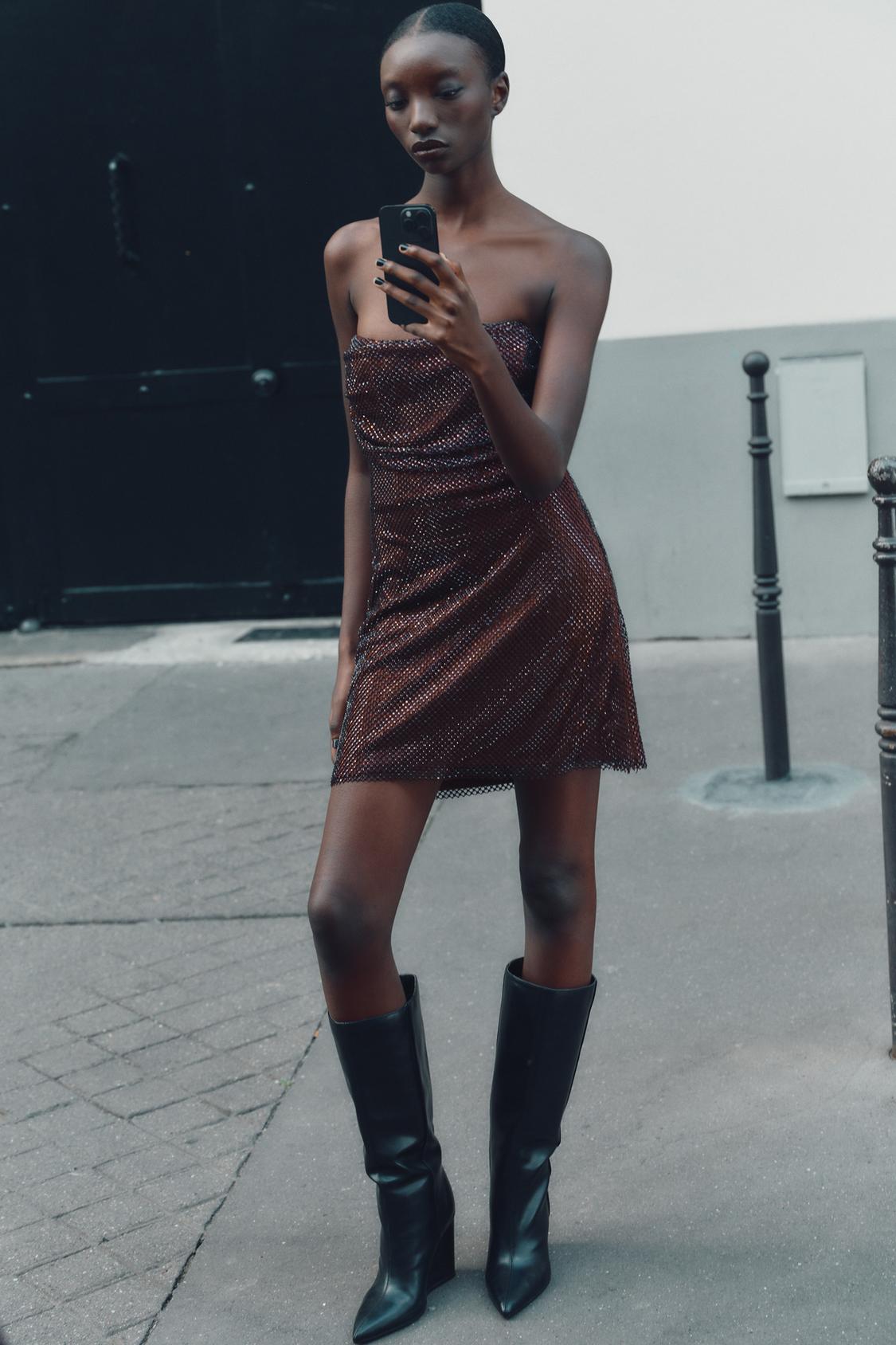 Ruby Strapless Glitter Mini Dress ✨