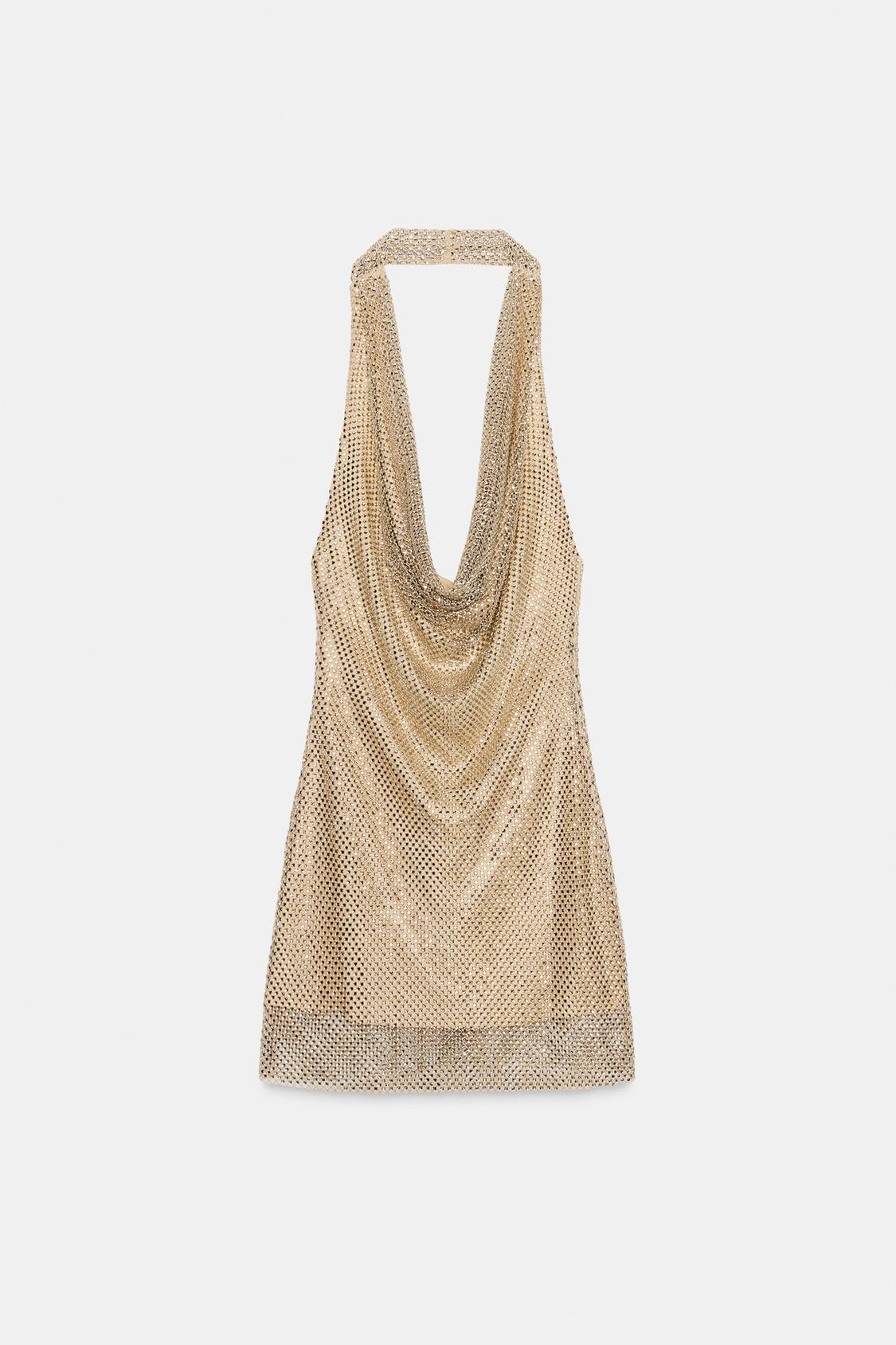 Celeste | Sparkly Halter Mini Dress