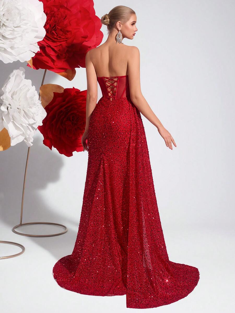 Maristella | Sequin Off-Shoulder Gown