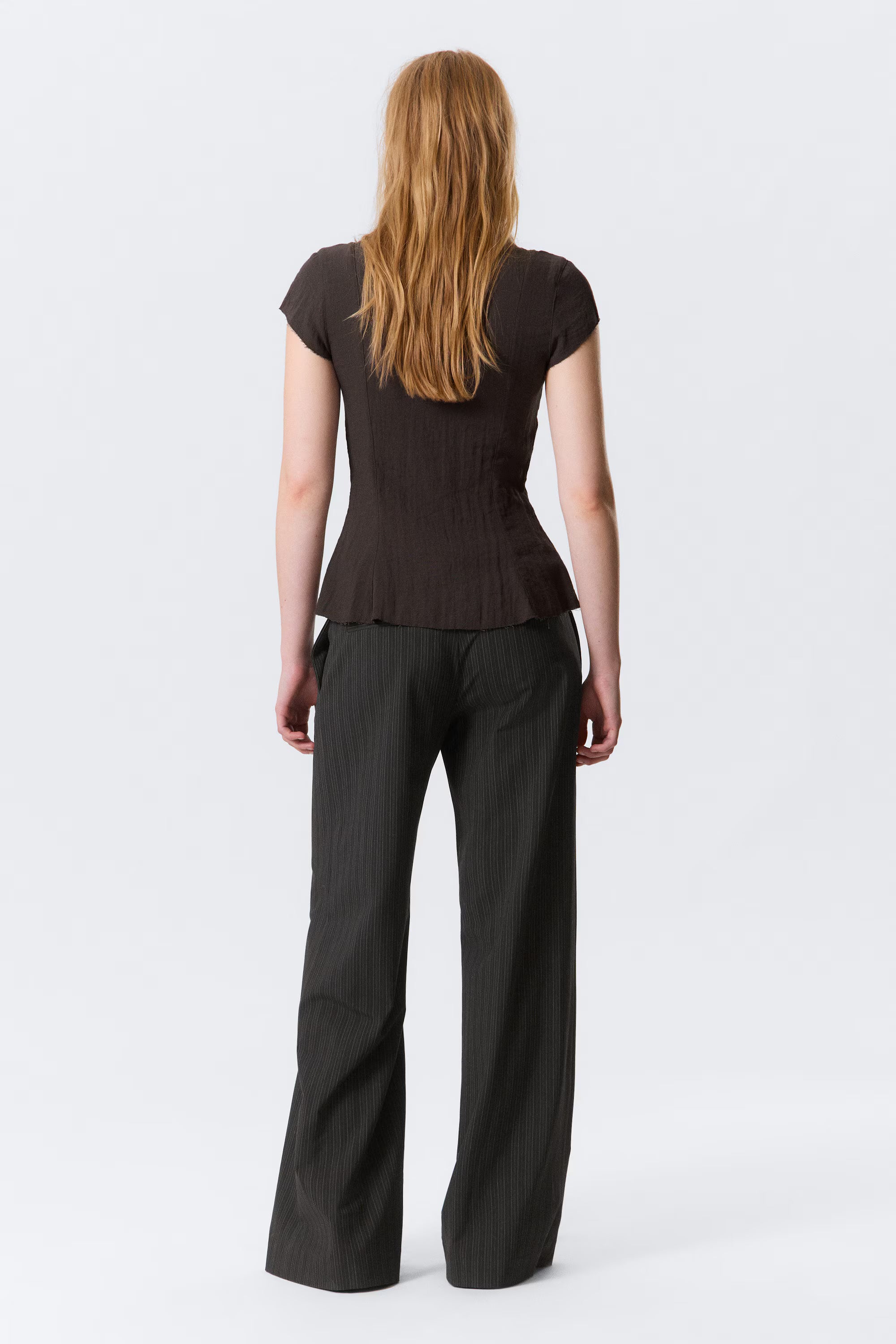 Low-Waist Flared Trousers