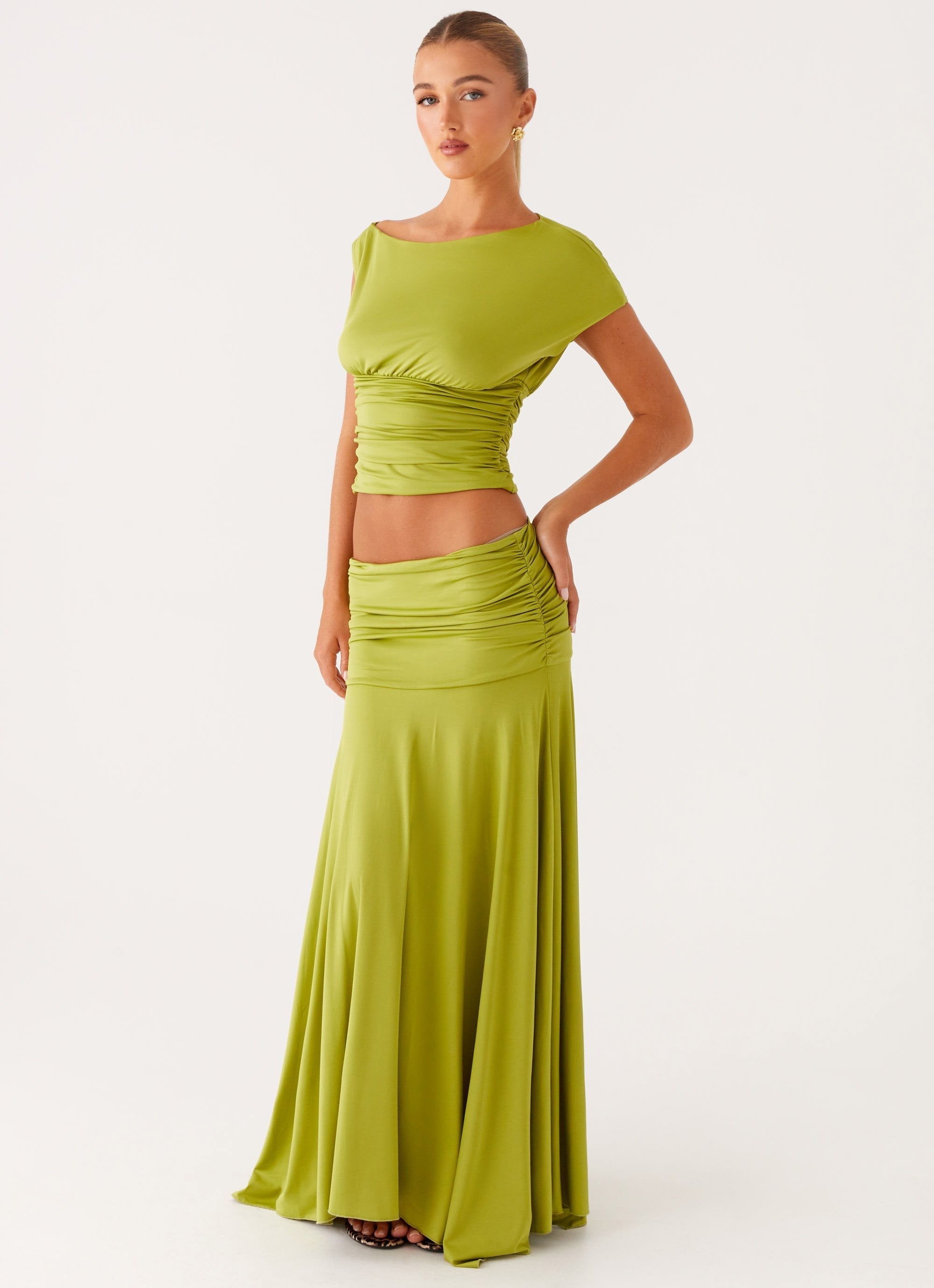 Liana | Ruched Maxi Skirt