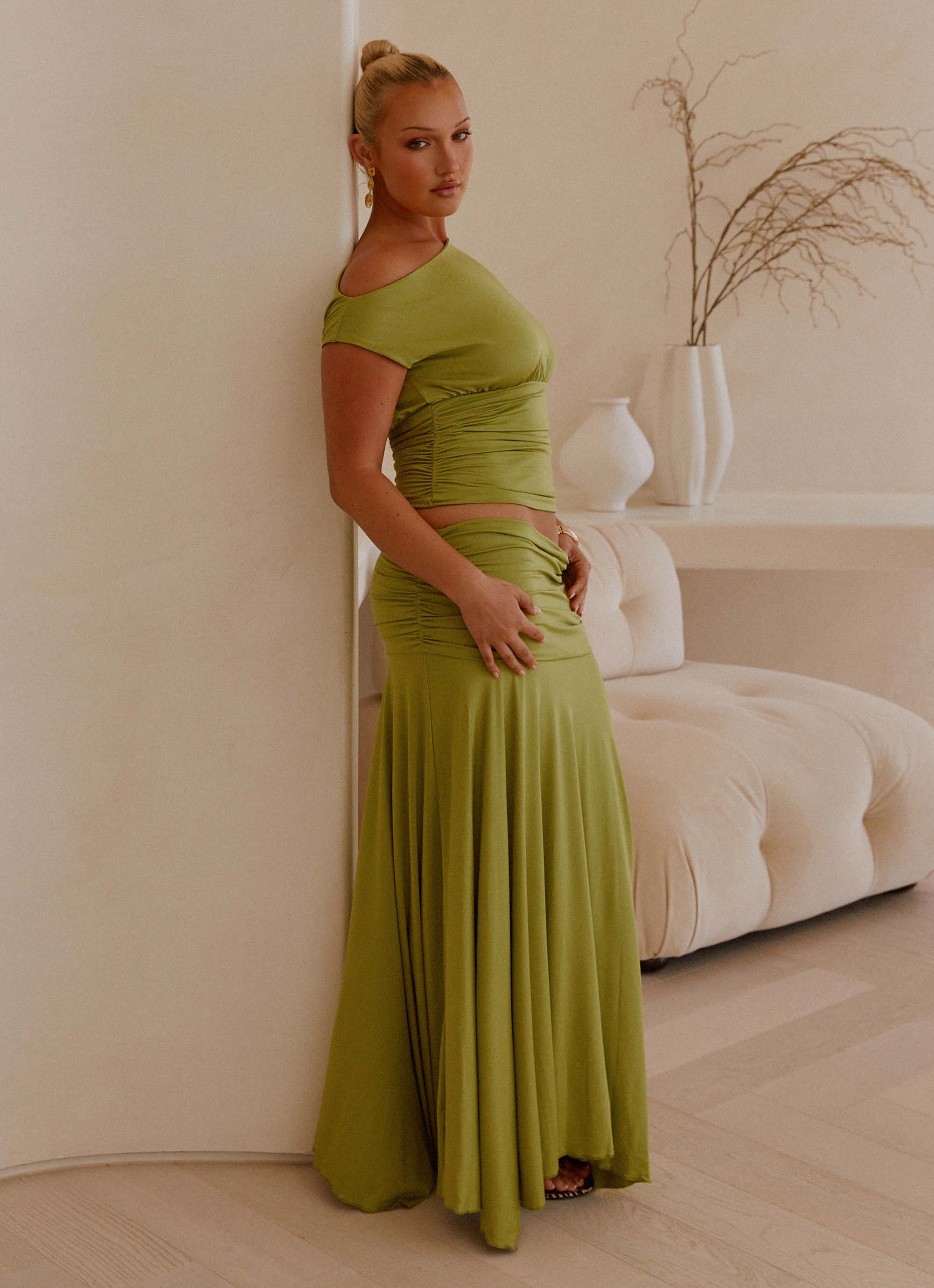 Liana | Ruched Maxi Skirt